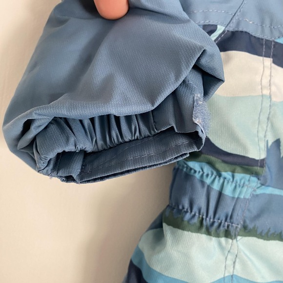 L.L. Bean Snowsuit Baby Boys 6-12 Months Blue Stripe Hooded Thinsulate One Piece - Picture 5 of 16